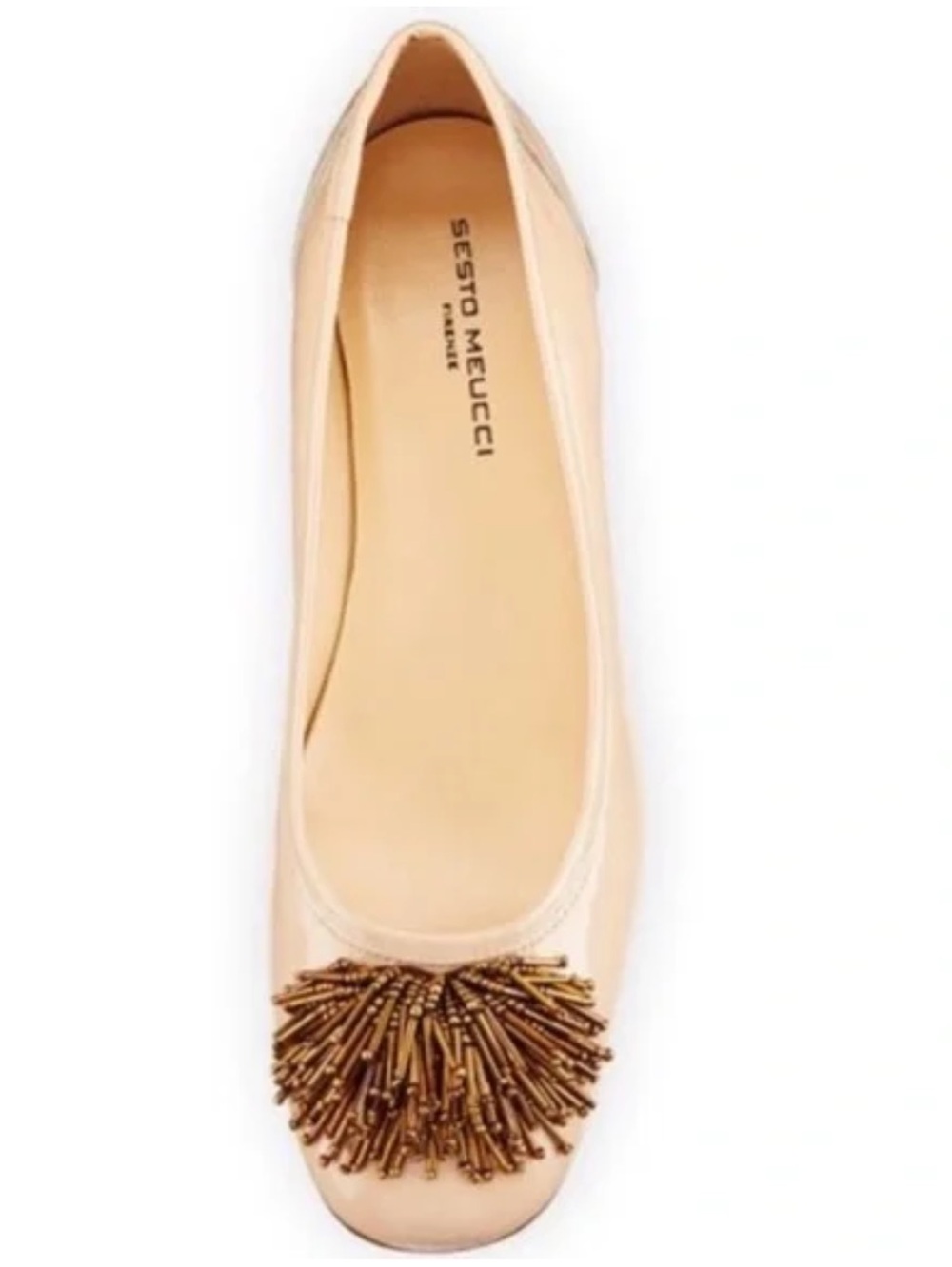 Sesto Meucci Flynn Beaded Patent Leather Pump Size 7.5